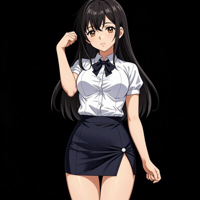 Anime Schoolgirl in Uniform