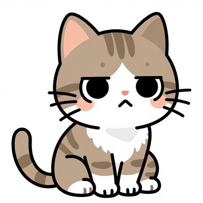 Sad Cartoon Cat