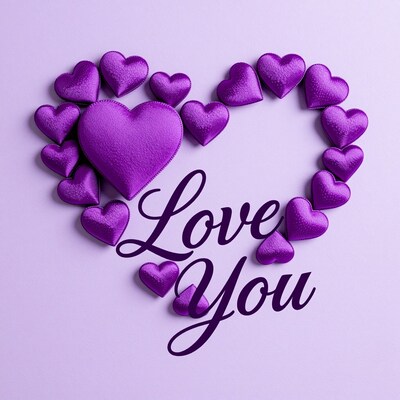 Purple Love You Hearts