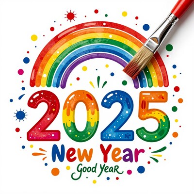2025 New Year Rainbow Painting