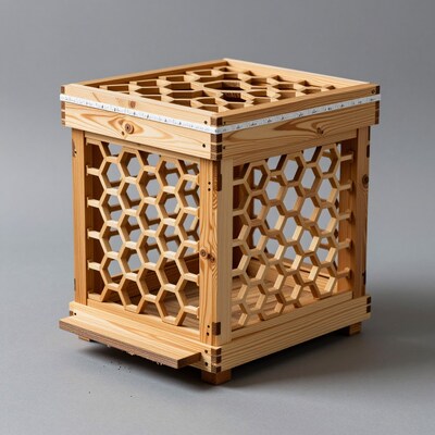 Wooden Honeycomb Crate