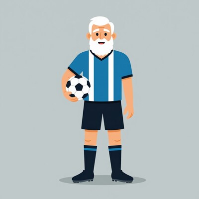 Elderly soccer player