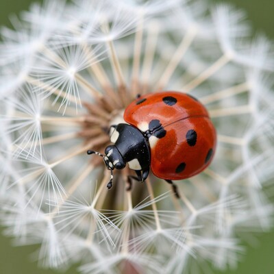 Ladybug on Dandelion