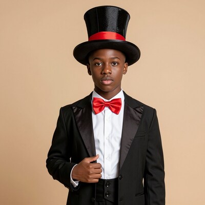 Young Black Boy in Top Hat