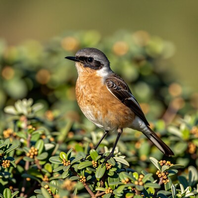 Male Stonechat Bird Perched