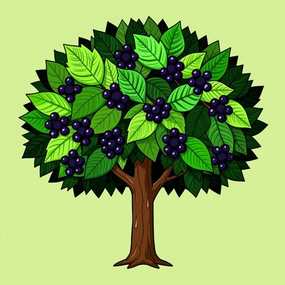 Elderberry Tree Illustration
