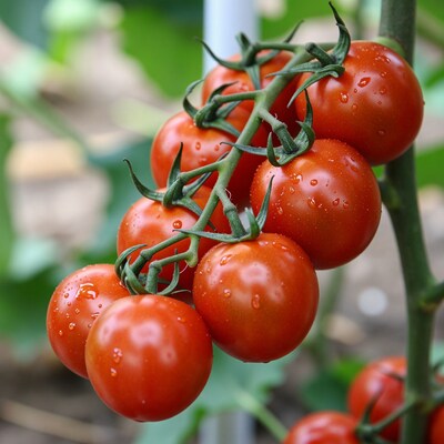 Ripe red tomatoes on vine