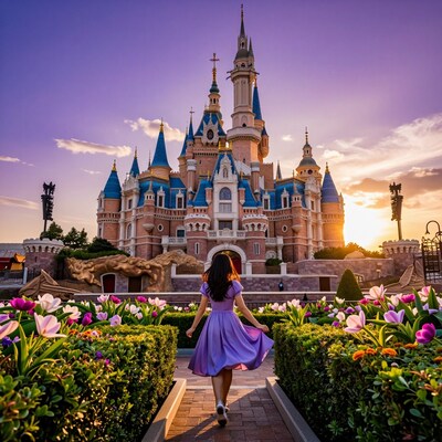 Woman at Sleeping Beauty Castle