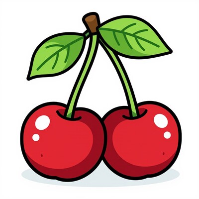 Cartoon cherries illustration