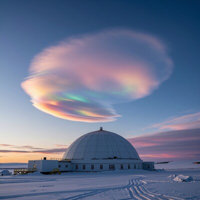 Iridescent Lenticular Cloud Over Arctic Dome