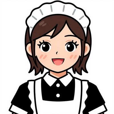 Cartoon maid girl
