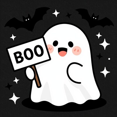 Cute Ghost Boo Sign