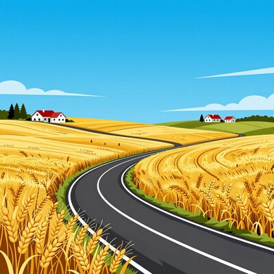 Wheat Field Road Landscape