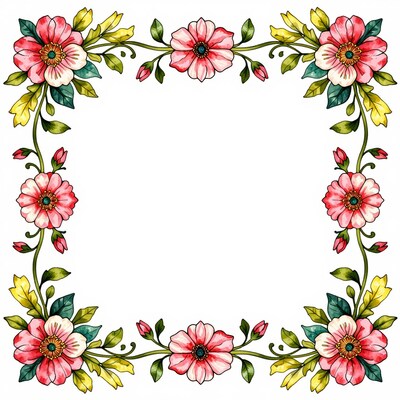Pink Floral Frame