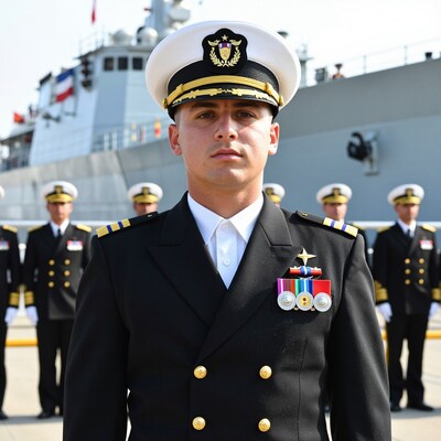 Young Navy Officer in Uniform