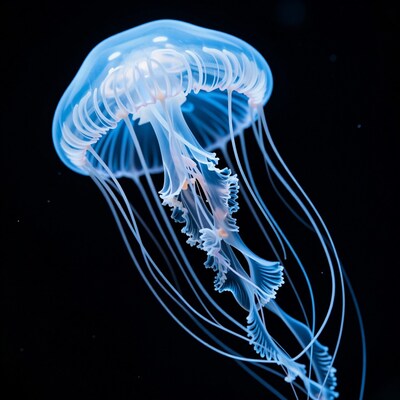 Glowing Blue Jellyfish