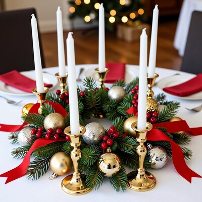Christmas Candle Centerpiece