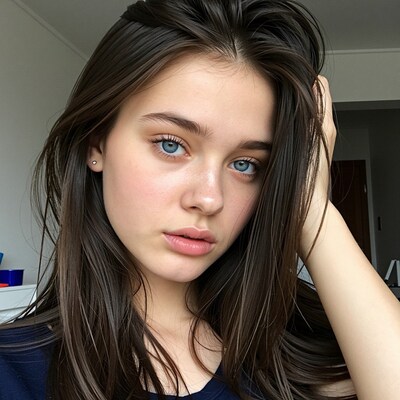 Young woman with blue eyes