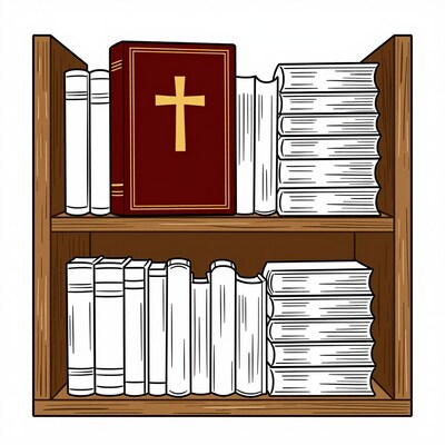 Bible on Bookshelf