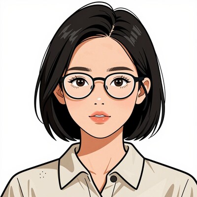 Asian woman with glasses