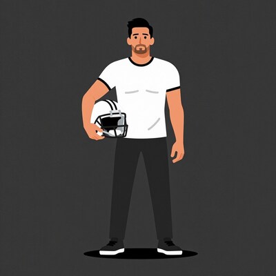 Football Coach with Helmet