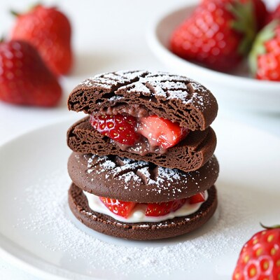 Chocolate Strawberry Sandwich Cookies
