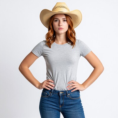 Woman in cowboy hat