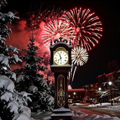 Grandfather Clock New Year Fireworks