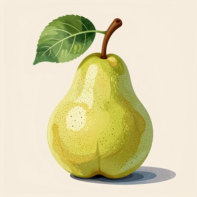 Green Pear Illustration