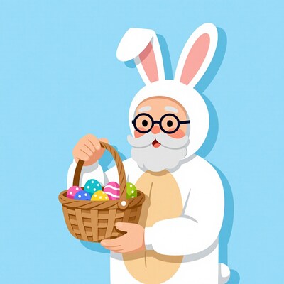 Easter Bunny Man with Basket