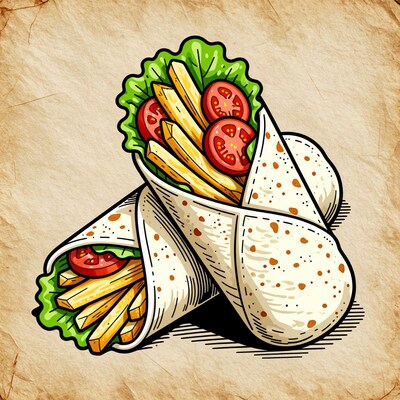 French Fry Wrap Illustration