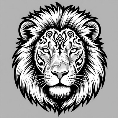 Tribal Lion Head