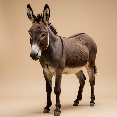 Donkey standing portrait