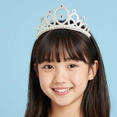 Young Asian girl with tiara