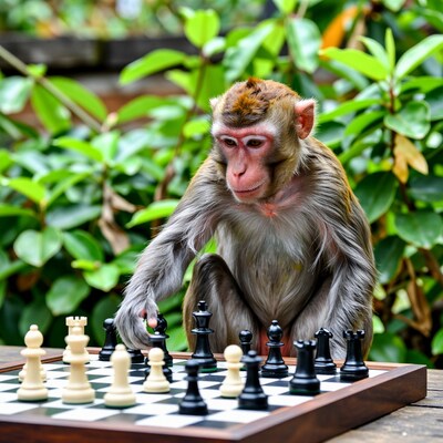 Monkey Playing Chess