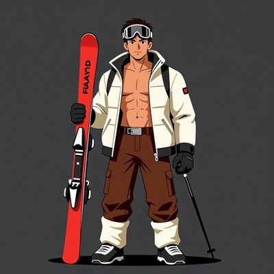 Anime skier man