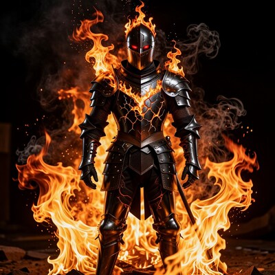 Burning Knight in Flames