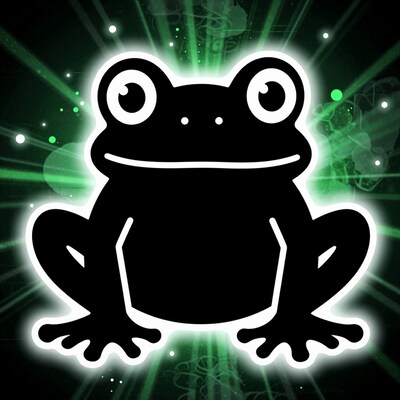 Glowing Black Frog Silhouette