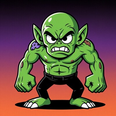 Angry Green Ogre Cartoon