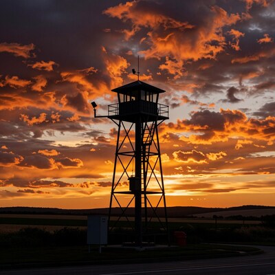 Watchtower at sunset