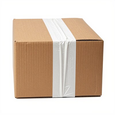 Cardboard shipping box taped