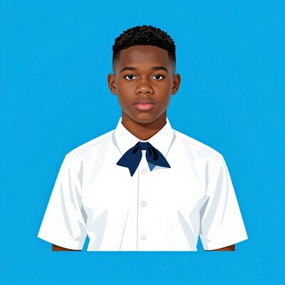 Young Black Boy in White Shirt