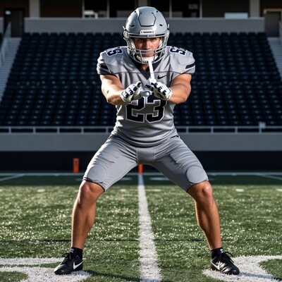 Football Player Ready Stance