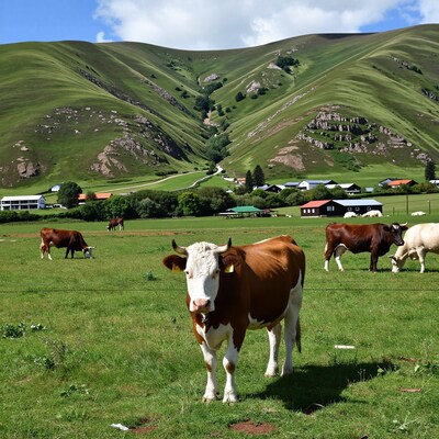 Cows in Green Pasture Hills