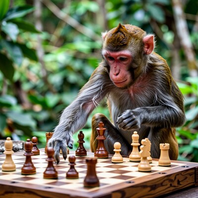 Monkey Playing Chess