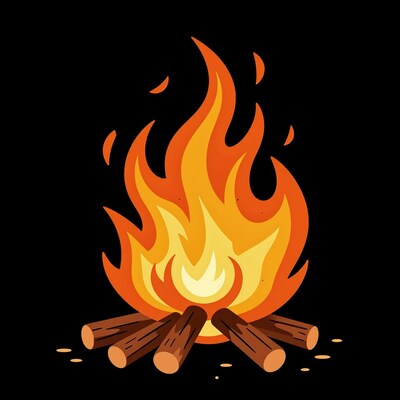 Cartoon campfire flames