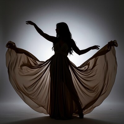 Silhouette of dancing woman
