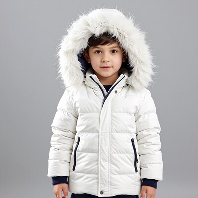 Boy in White Winter Jacket