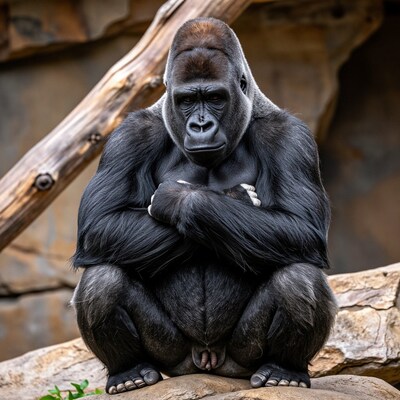 Thoughtful Gorilla Sitting