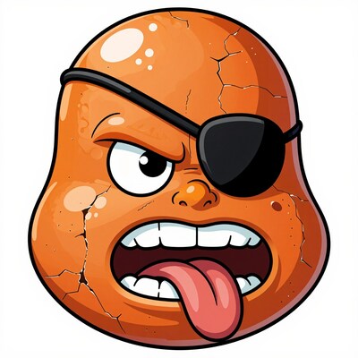 Cartoon potato pirate